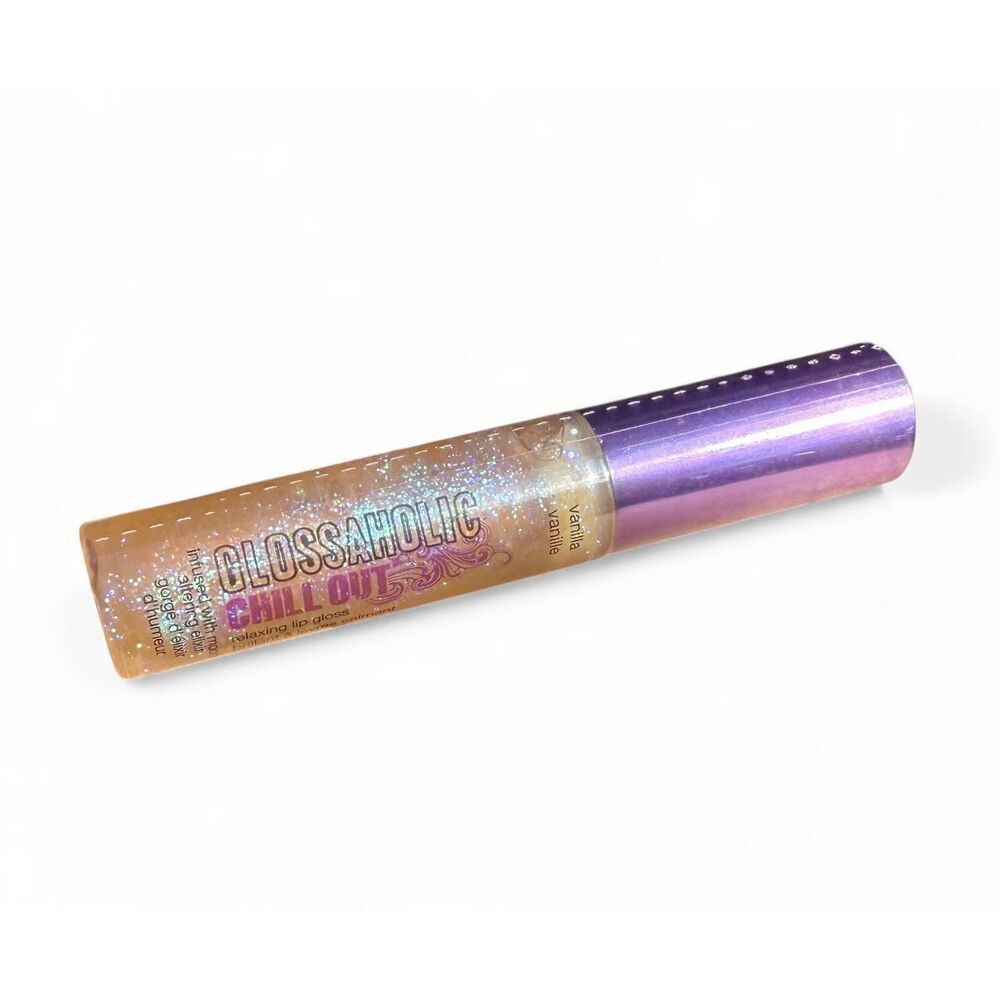 New Hard Candy Glossaholic Chillout Holographic Relaxing Lip Gloss in Vanilla